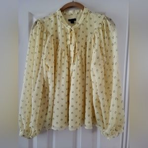 Ann Taylor,Light Yellow, LongSleeve Horseshoe Top MP